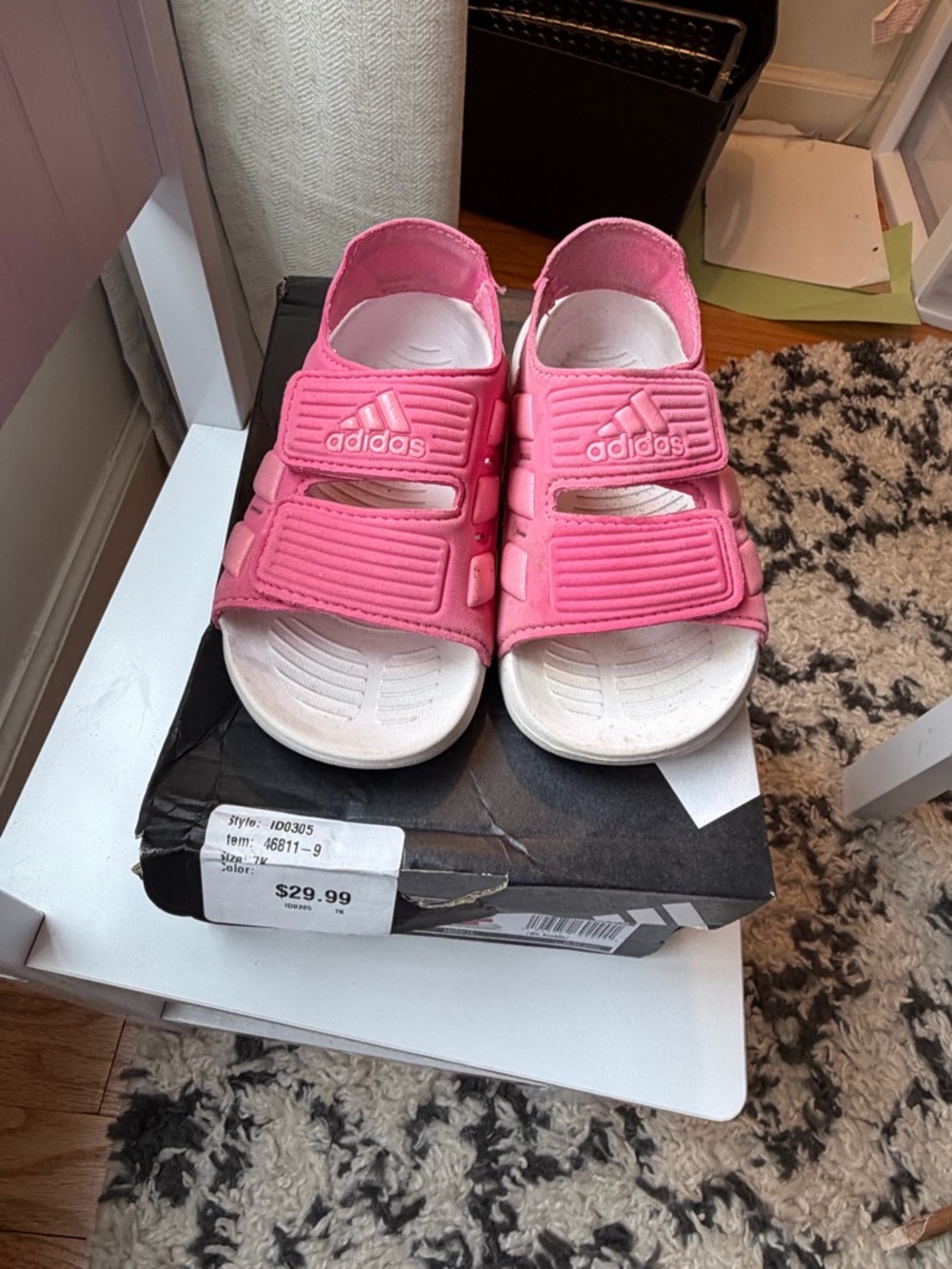 ADIDAS toddler girl water sandals in box